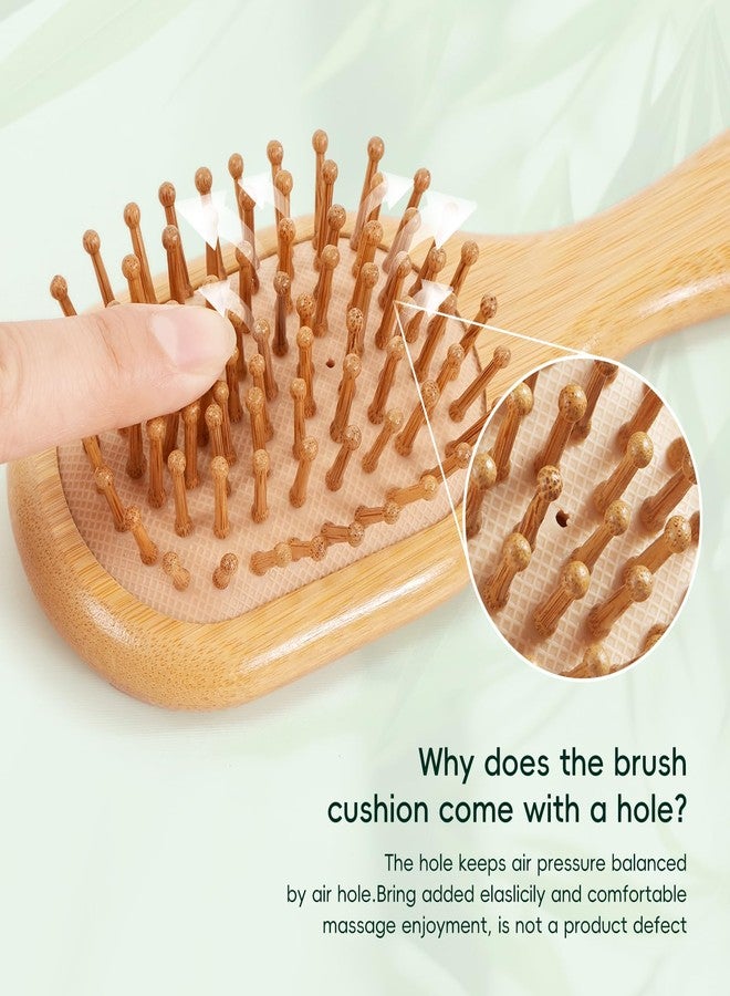 Combetter Mini Bamboo Hair Brush for Hair Growth - Detangling Scalp Massage Brush for Women, Men & Kids For All Hair Types, for Travel Small Hairbrush - Image 3